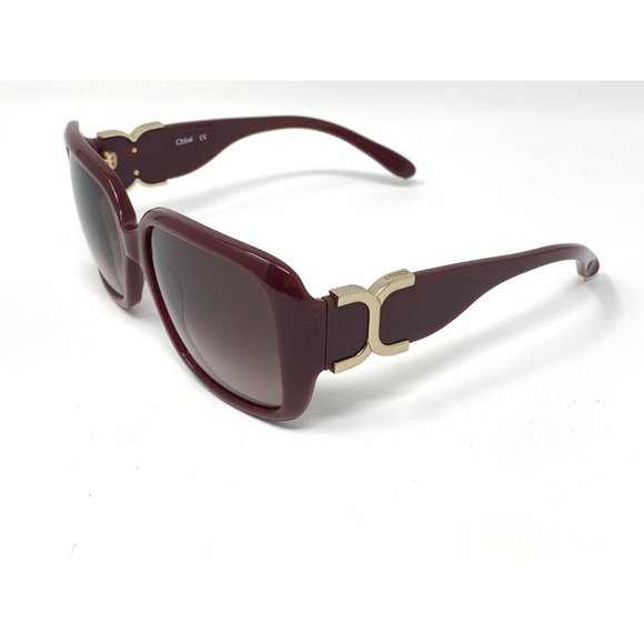 Chloe Sunglasses Square Burgundy CL 2239 C03 Size 58 [] 17-140 Oversized Sunglas main image 12